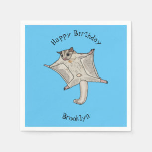 Sugar glider cartoon illustration napkin