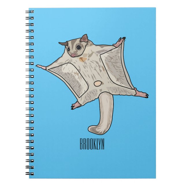 Sugar glider cartoon illustration notebook (Front)