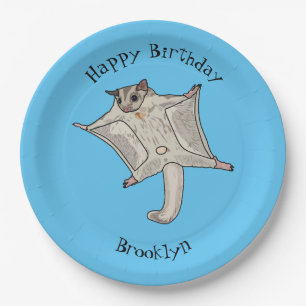 Sugar glider cartoon illustration paper plate