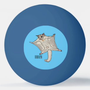 Sugar glider cartoon illustration ping pong ball