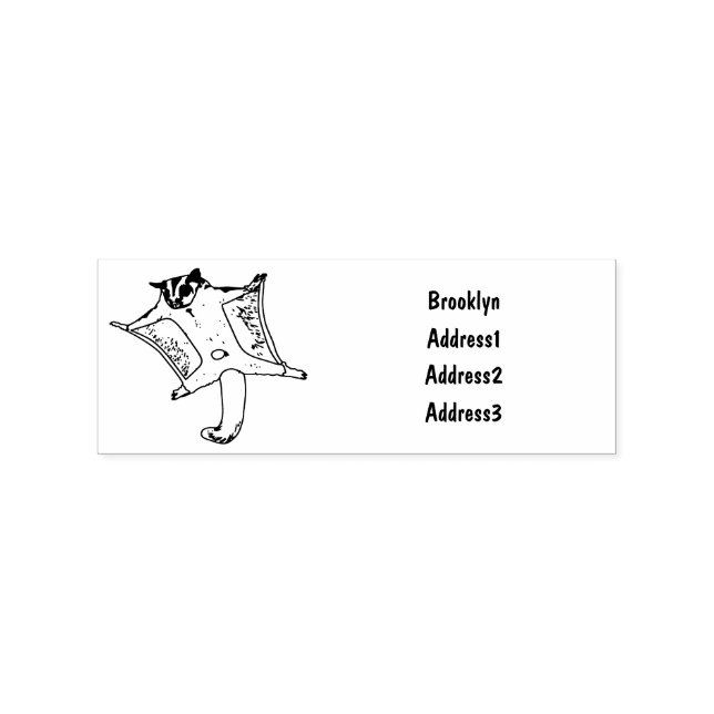 Sugar glider cartoon illustration rubber stamp (Imprint)