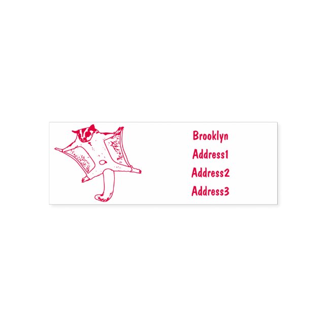 Sugar glider cartoon illustration self-inking stamp (Design)