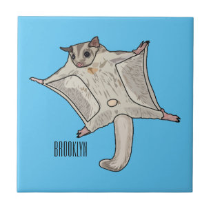 Sugar glider cartoon illustration tile
