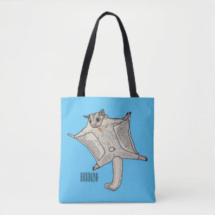 Sugar glider cartoon illustration tote bag