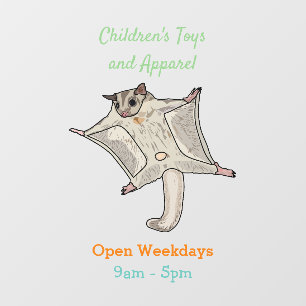 Sugar glider cartoon illustration window cling