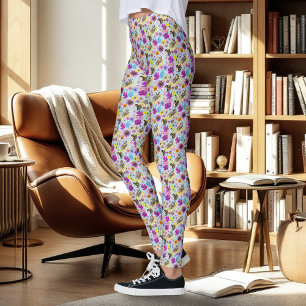 Sugar Glider Cute Floral  Leggings
