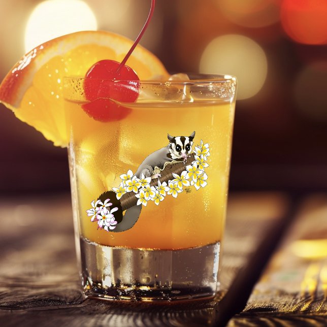 Sugar Glider Cute Floral Shot Glass (Creator Uploaded)