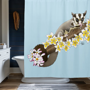Sugar Glider Cute Floral Shower Curtain