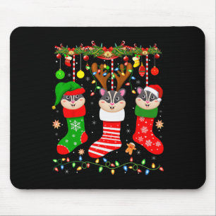 Sugar Glider In Christmas Socks Lights Sugar Glide Mouse Mat