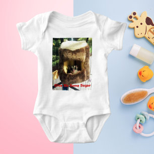 Sugar Glider in Furry Tree Truck Hanging Bed Baby Bodysuit