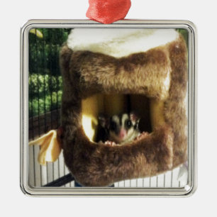 Sugar Glider in Furry Tree Truck Hanging Bed Metal Tree Decoration