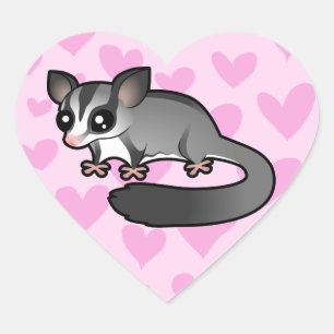 Sugar Glider Love Heart Sticker