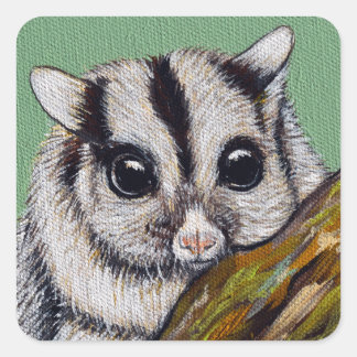 Sugar Glider Painting Square Sticker