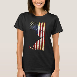 Sugar Glider Silhouette American Flag 4th Of July T-Shirt