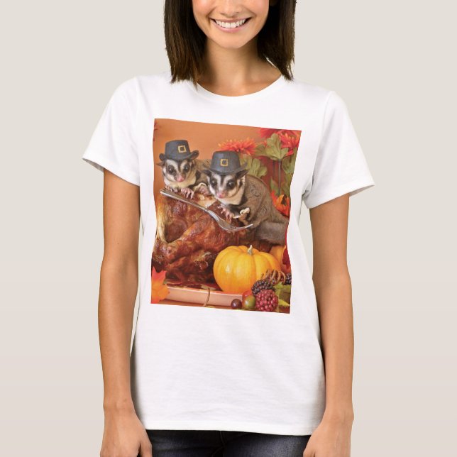 Sugar Glider  Thanksgiving T-Shirt (Front)
