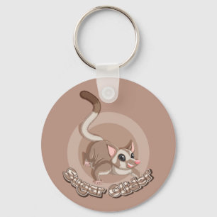 Sugar Glider Warm Cartoon Art Key Ring