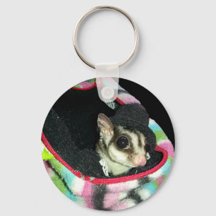 Sugar Glider Wearing a Hat Key Ring