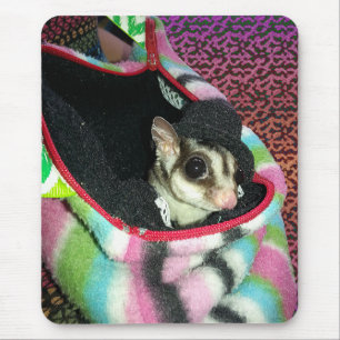 Sugar Glider Wearing a Hat Mouse Mat