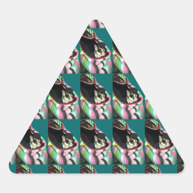 Sugar Glider Wearing a Hat Triangle Sticker (Front)