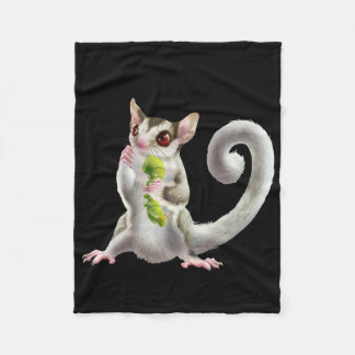 Sugar Glider with Horn worm Fleece Blanket