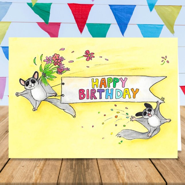 Sugar Gliders Happy Birthday greeting  Card (Creator Uploaded)