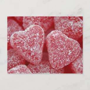 sugar heart candy postcard