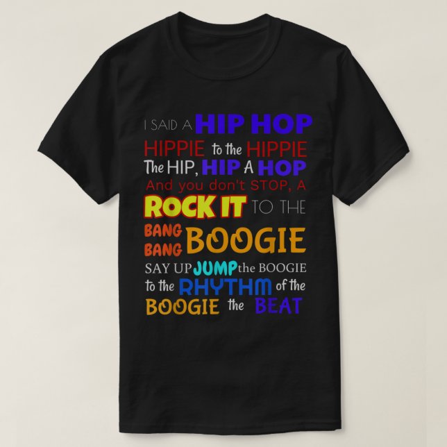 Sugar Hill Gang Rappers Delight Lyrics Shirt Colou (Design Front)