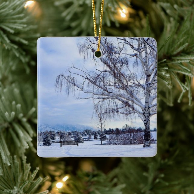 Sugar House Park Winter Ceramic Ornament (Tree)