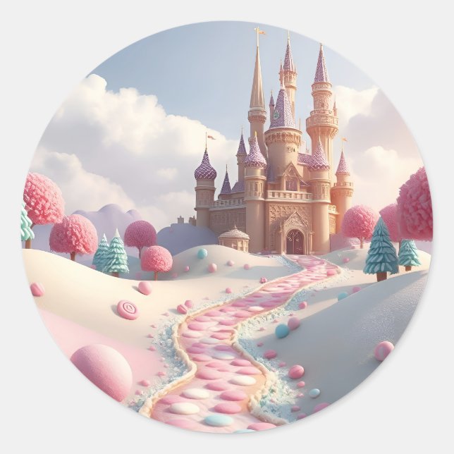 Sugar Land Fairy Castle Classic Round Sticker (Front)