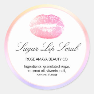 Sugar Lip Scrub Spa Beauty Product Label Sticker