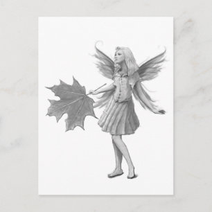Sugar Maple Fairy with Leaf Postcard