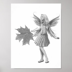 Sugar Maple Fairy with Leaf Poster