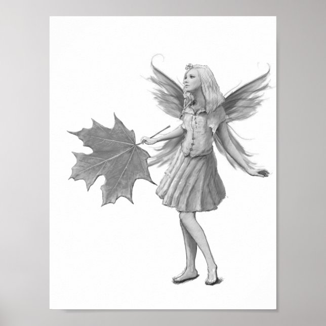 Sugar Maple Fairy with Leaf Poster (Front)