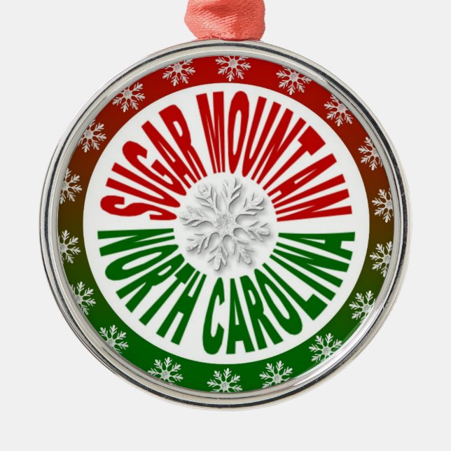 Sugar Mountain North Carolina holiday ornament (Front)