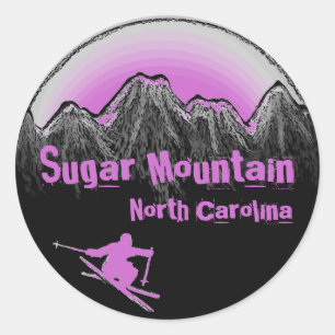 Sugar Mountain North Carolina purple ski stickers