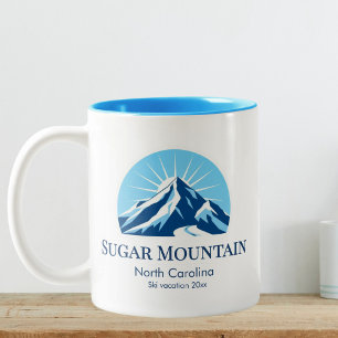 Sugar Mountain North Carolina ski resort souvenir Two-Tone Coffee Mug