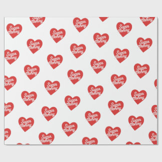 Sugar Mummy Funny Pink Hearts Typography Wrapping Paper