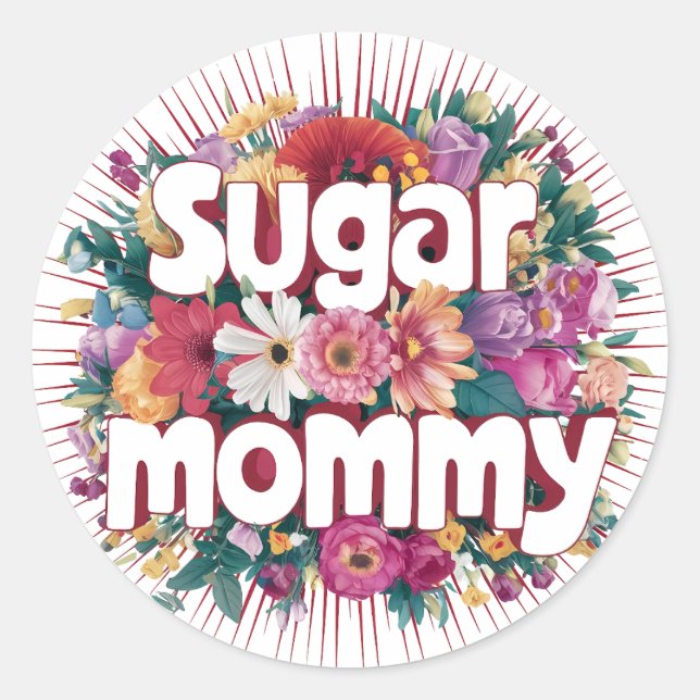 sugar mummy  sticker colourful flower (Front)