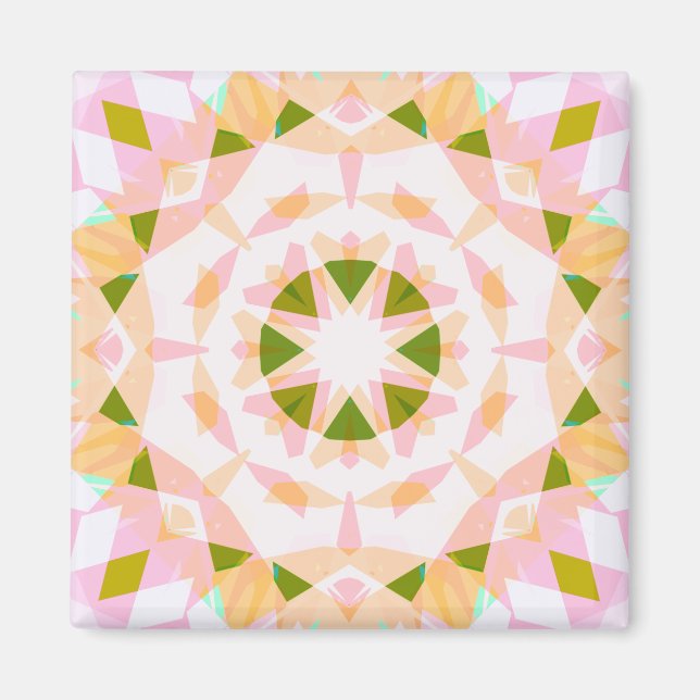 Sugar Pink Spring Green Star Dopamine Decor Art Magnet (Front)