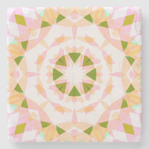 Sugar Pink Spring Green Star Dopamine Decor Art Stone Coaster