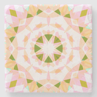Sugar Pink Spring Green Star Dopamine Decor Art Stone Coaster