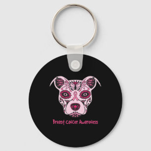 Sugar Pitbull Dog Breast Cancer Awareness Day Of T Key Ring