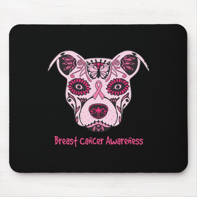 Sugar Pitbull Dog Breast Cancer Awareness Day Of T Mouse Mat (Front)