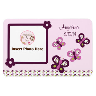 Sugar Plum Butterflies Personalised Photo Magnet