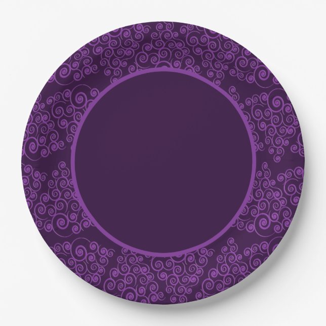 Sugar Plum CurlyQue Christmas Tree Paper Plate (Front)