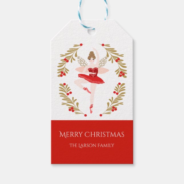 Sugar Plum Fairy Christmas Gift Tag (Front)