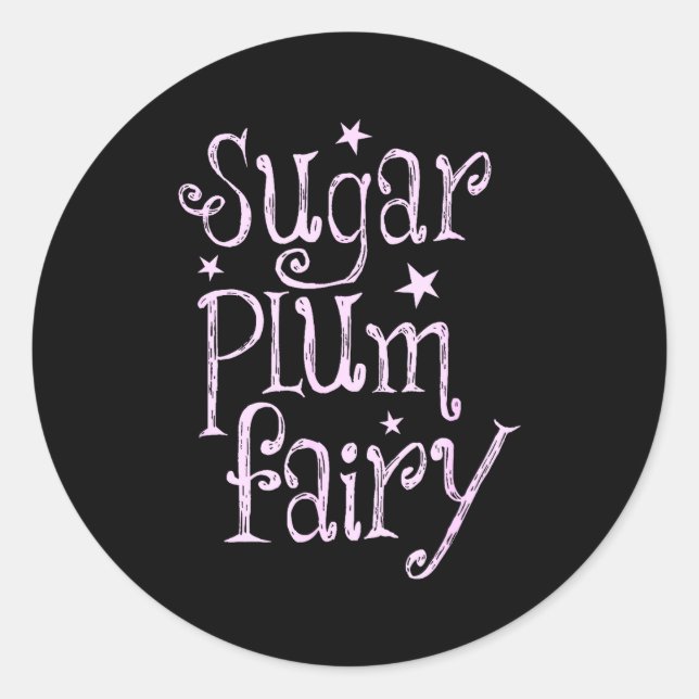 Sugar Plum Fairy Cute Christmas  Classic Round Sticker (Front)
