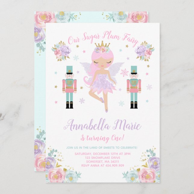 Sugar Plum Fairy Invitation Nutcracker Invitation (Front/Back)