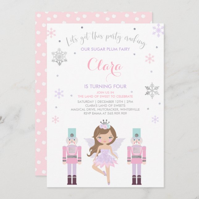 Sugar Plum Fairy Invitation Nutcracker Invitation (Front/Back)