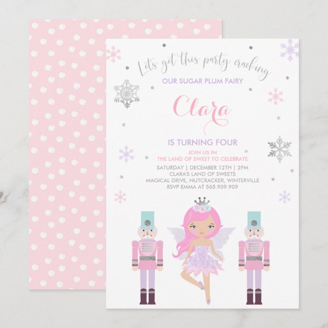 Sugar Plum Fairy Invitation Nutcracker Invitation (Front/Back)